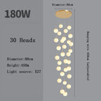 Opal Glass Ball Cluster Chandelier for Staircase and Hotel Lobby