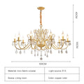 Gold Wrought Iron Crystal Chandelier