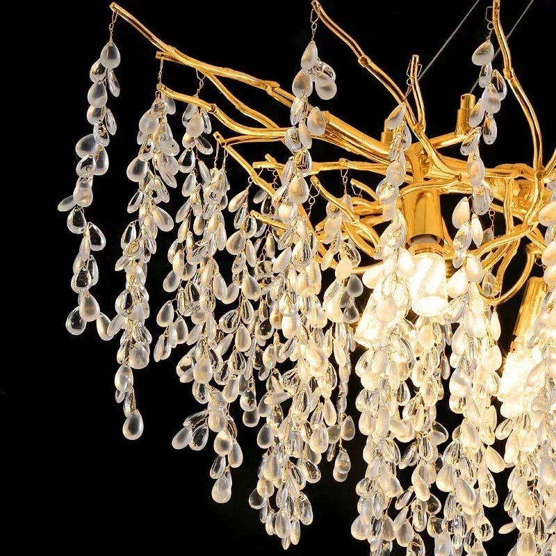 Branch-Shaped Modern Crystal LED Chandelier Pendant Light
