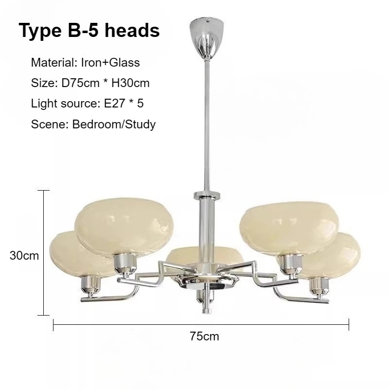 Modern Bauhaus Chrome Chandelier - Nordic Design
