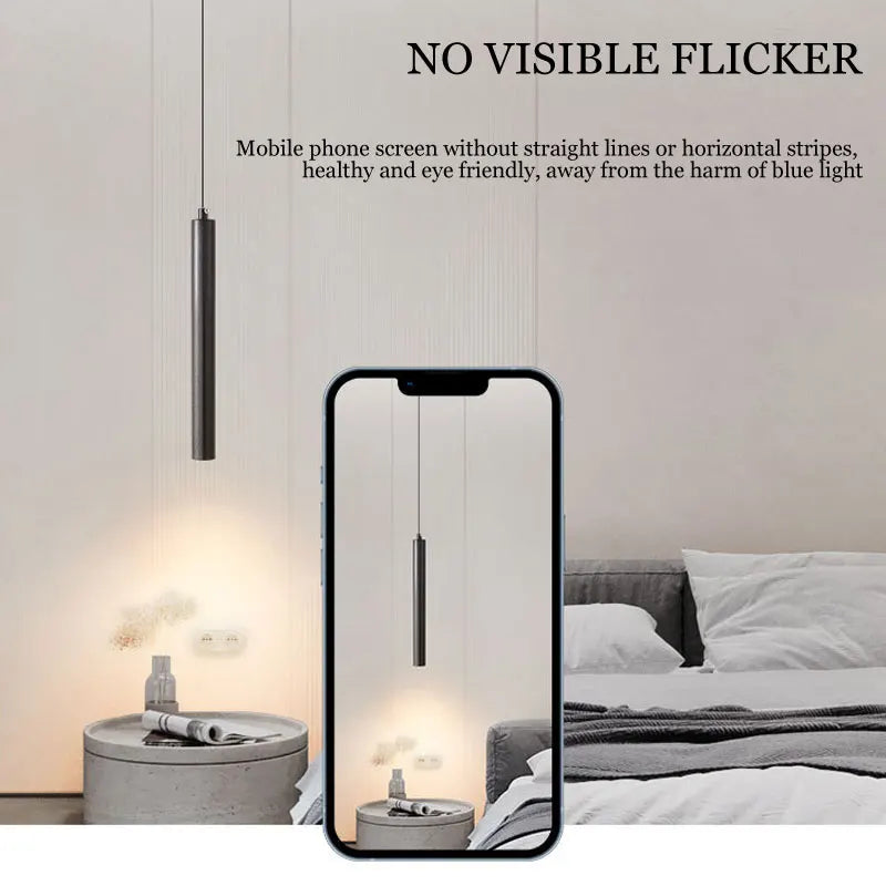 Black LED Cord Pendant Lights Hanging Lighting for TV Background Nordic Adjustable Suspended Chandelier Lamps Kitchen Corridor