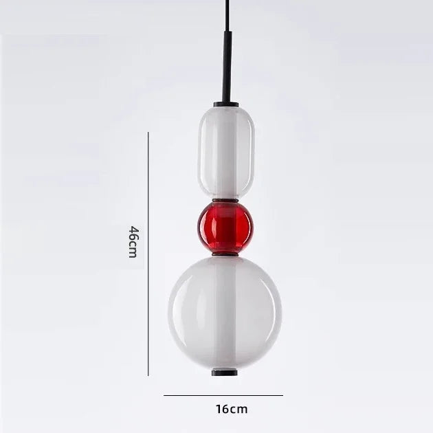 Designer Candy Glass Totem Pendant Light in Bold Colors for Dining Room