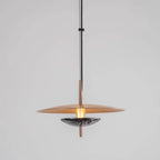 Minimalist Iron Pendant Light with Marble Detail