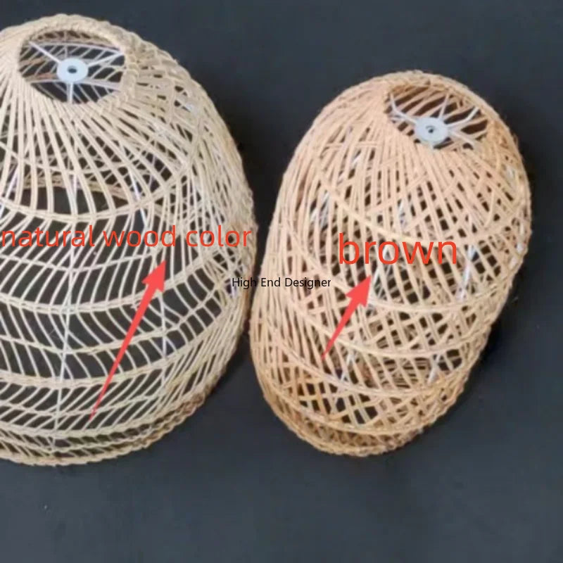 Chinese Handmade Woven Natural Rattan Pendant Lamp Living Room Restaurant Hotel Homestay Bedroom Led Chandelier Art Lights Decor