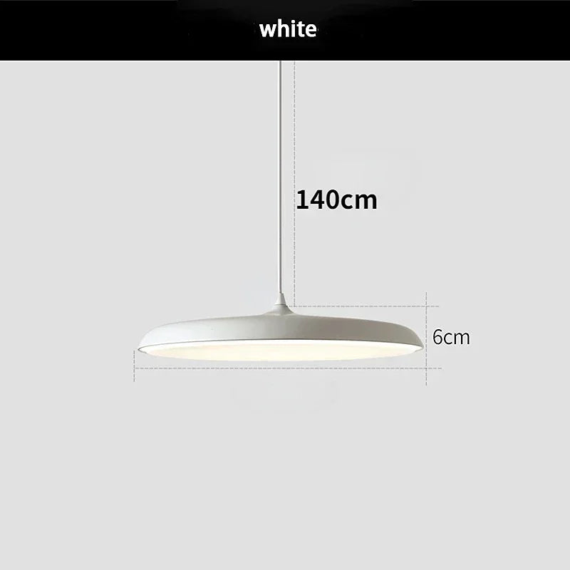 Nordic Flat Saucer LED Pendant Light in Four Colors for Kitchen Island