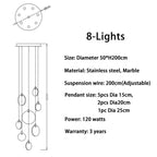 Luxury Alabaster Marble Disc Chandelier for Staircase and Lobby
