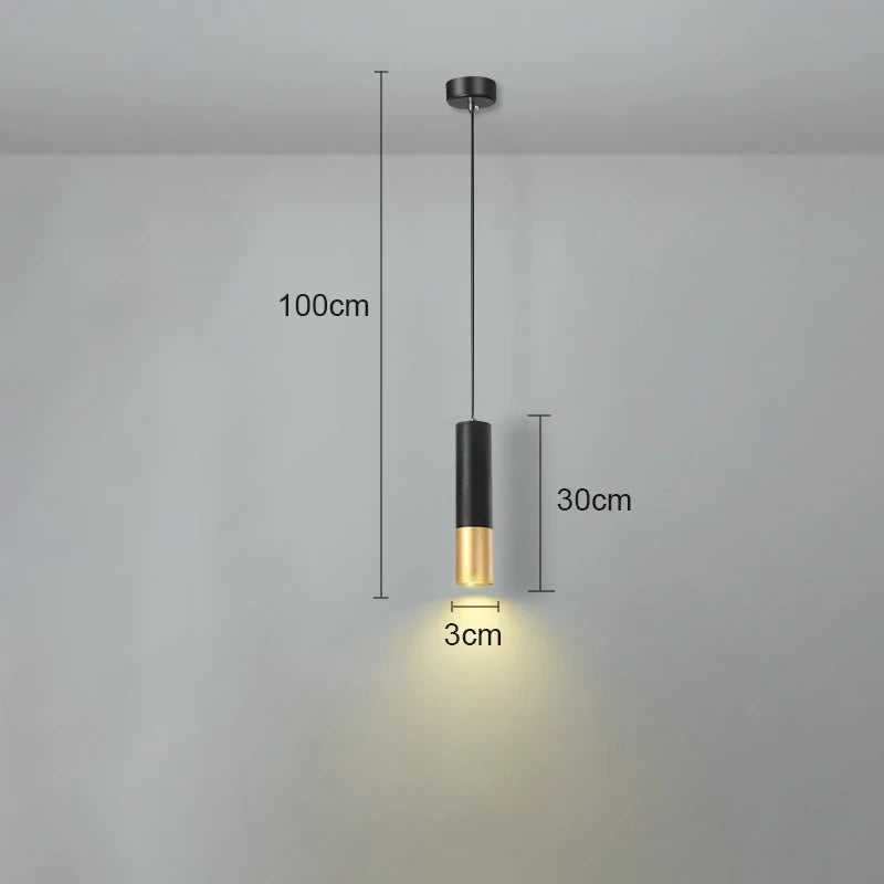 Lámpara colgante de hierro minimalista para dormitorio y comedor