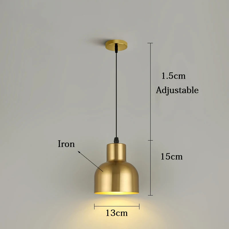 Minimalist Brass Pendant Light for Bedroom
