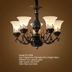 Candelabro de cerámica con portalámparas E14 retro lujoso