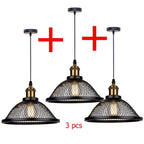 Industrial Black Iron Mesh Pendant Light for Dining