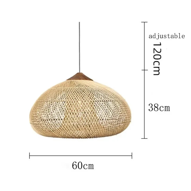 Wabi-sabi Rattan Hand-woven Pendant Light