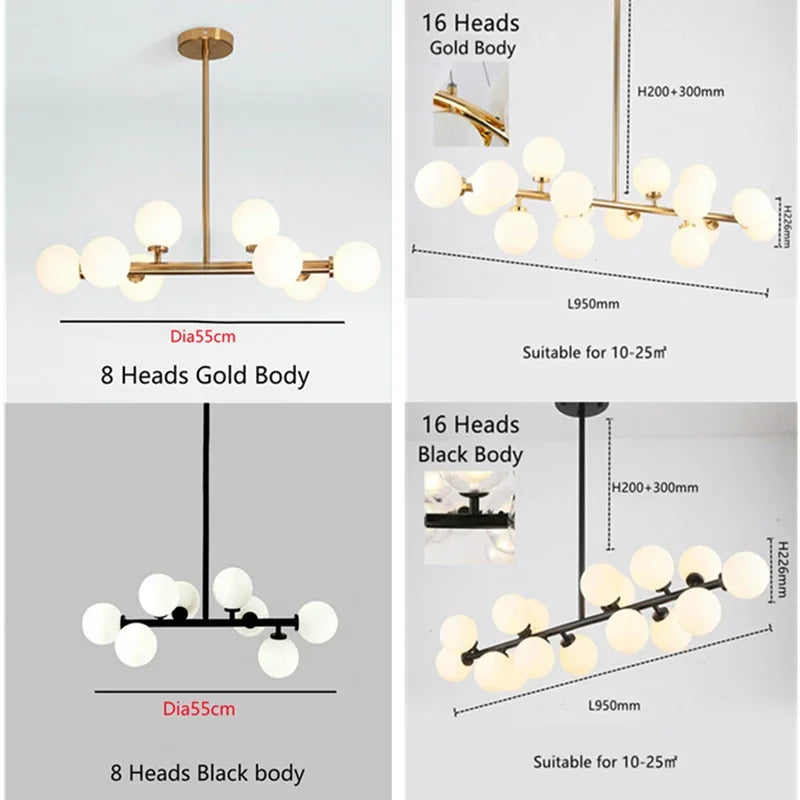 Nordic Glass Pendant Light for Dining Room