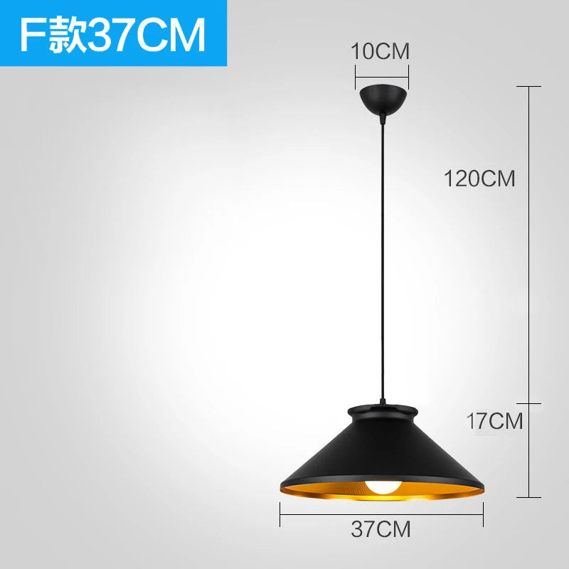 Industrial Black Iron Pendant Light for Dining