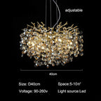 Modern Gold Branch Crystal Chandelier for Dining Room
