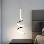 Nordic LED Spiral Pendant Light for Bedroom