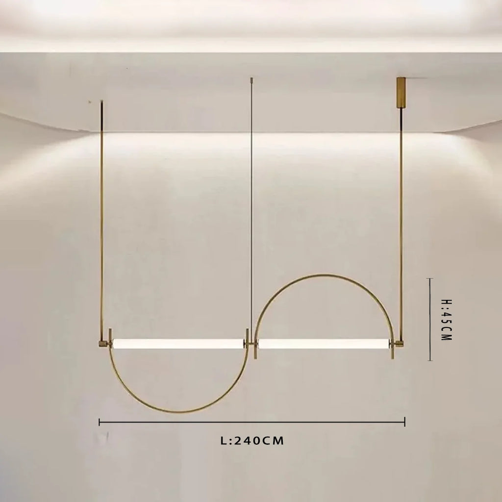 Lámpara Colgante Minimalista de Arco de Hierro para Sala de Estar