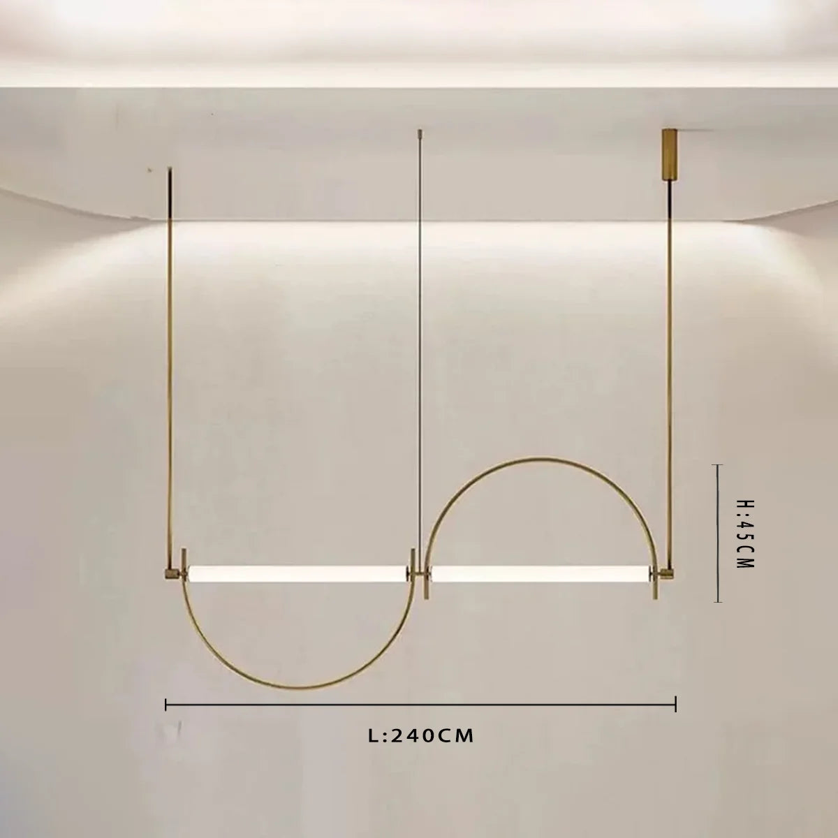 Minimalist Iron Arch Pendant Light for Living Room