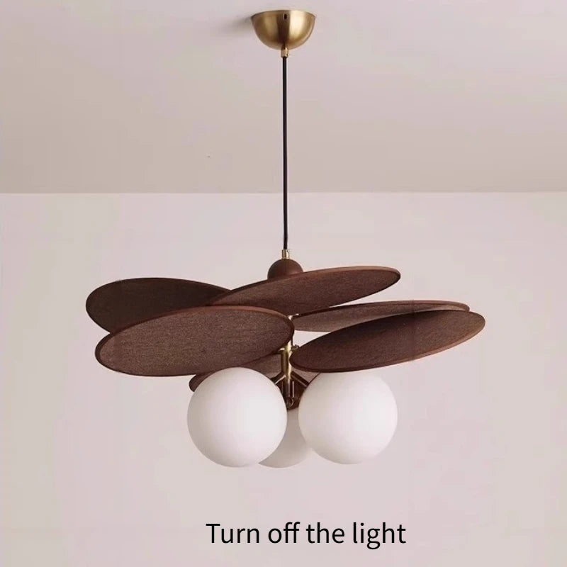 Retro Wood Pendant Light with Glass Globes
