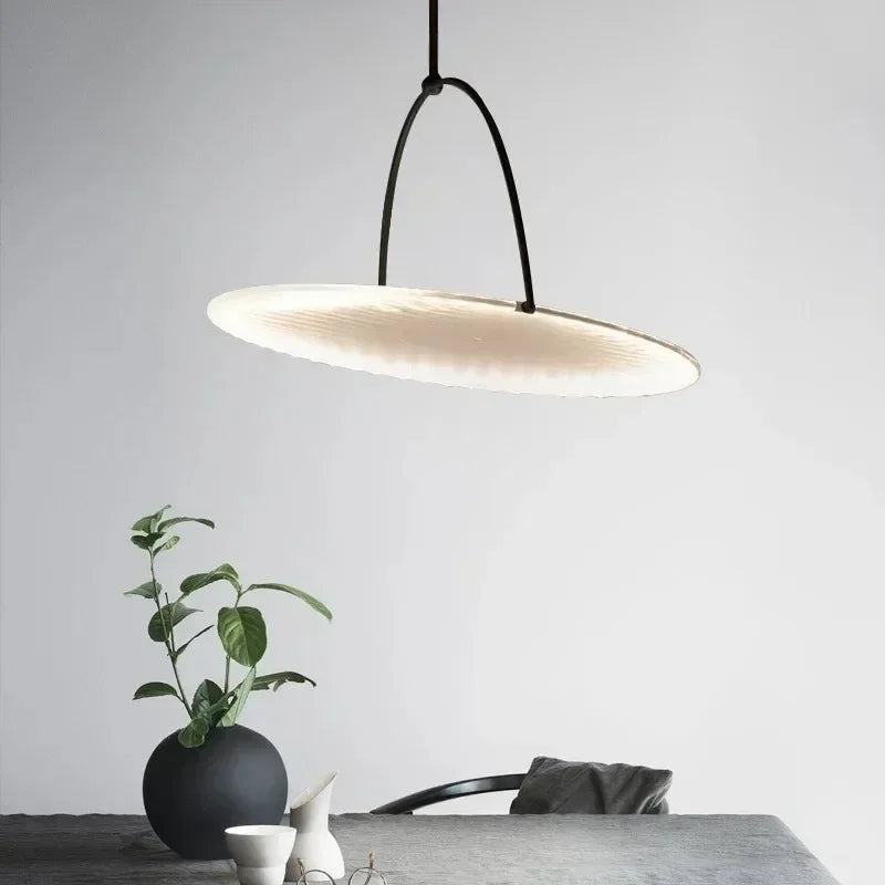 Nordic Iron Pendant Light with Fabric Shade