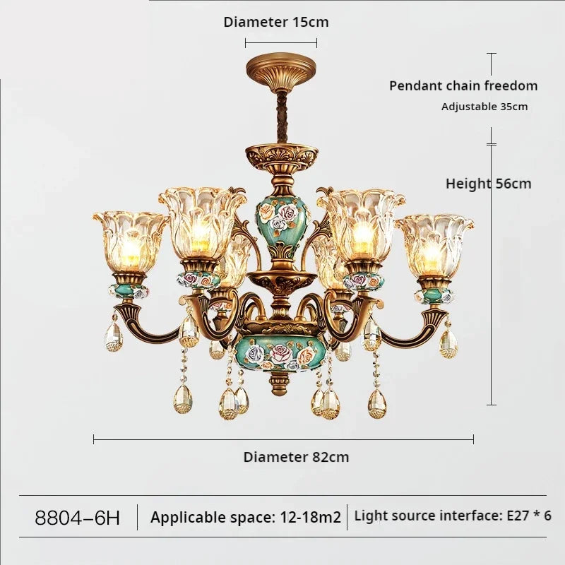 Luxury Zinc Alloy Chandelier with Resin Accents