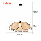 Vintage Hand Woven Fabric Lotus Chandelier for Dining Room and Bedroom
