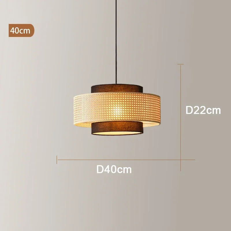 Bohemian Rattan Woven Pendant Light for Dining