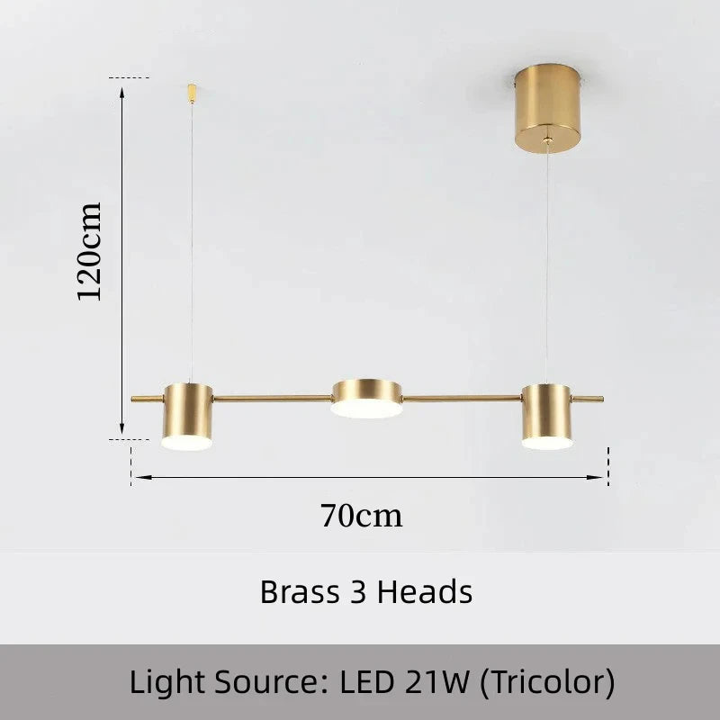 Modern Linear Disc Spotlight Chandelier in Black and Gold for Dining Table