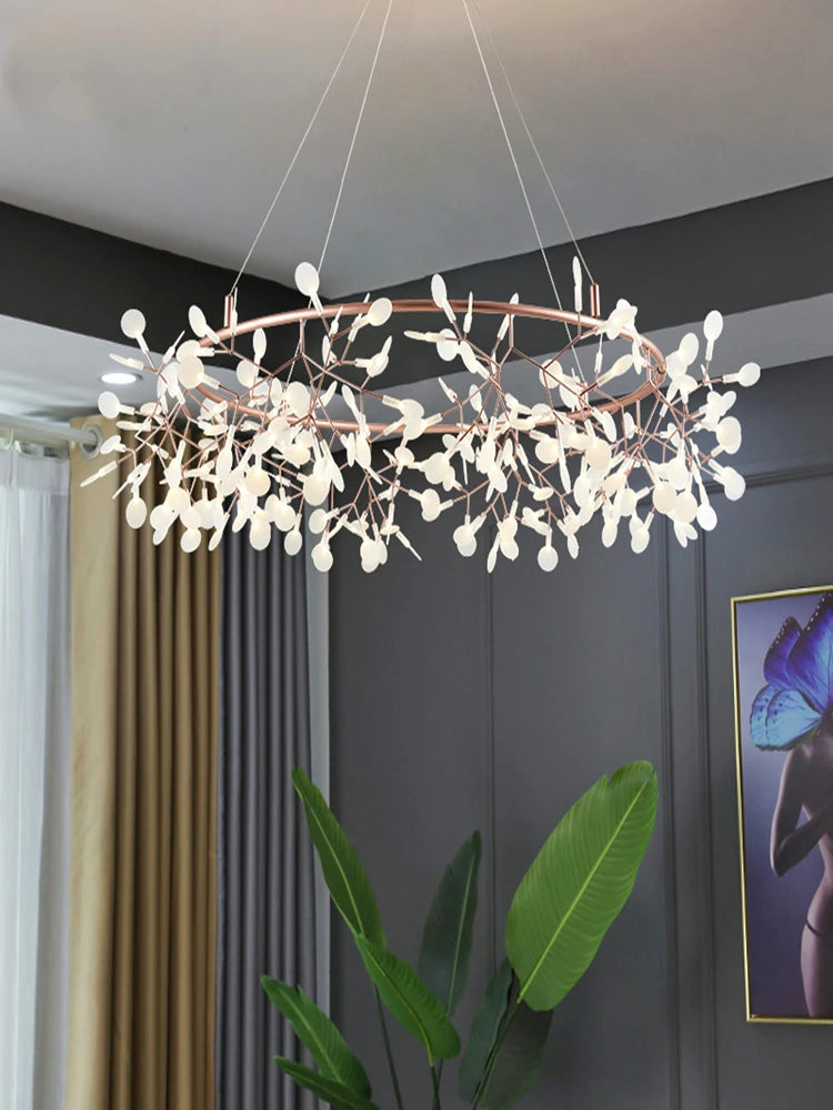 Modern Stainless Steel Ring Pendant Chandelier