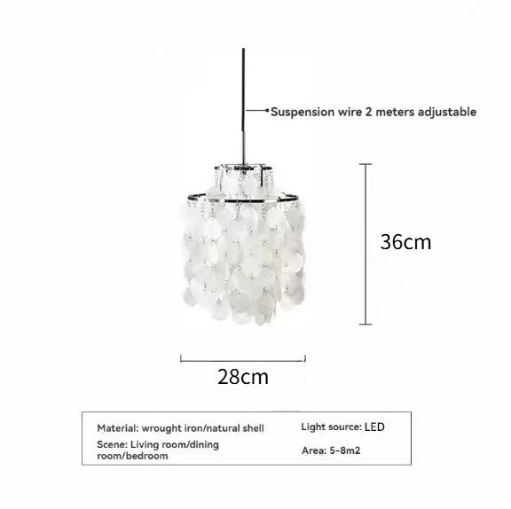 French Capiz Shell Spiral Chandelier in Chrome and Gold for Bedroom