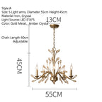 Vintage Iron Chandelier with Crystal Accents