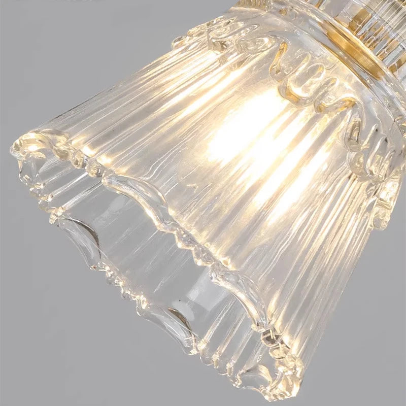 Nordic Glass Pendant Light with Brass Fixture