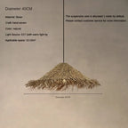 Rattan Woven Pendant Light - Japanese Wabi Sabi