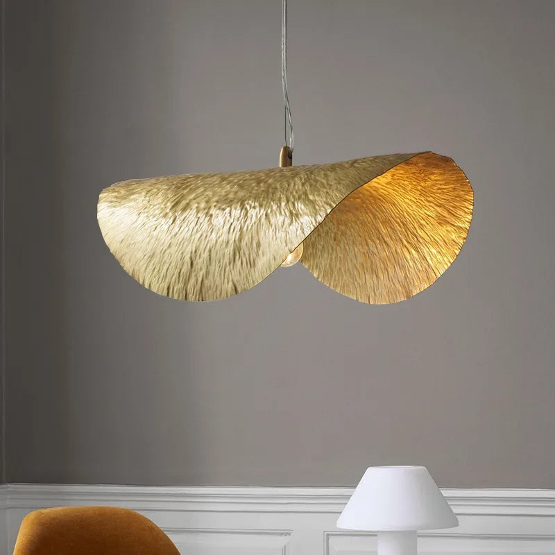 Nordic Brass Pendant Light Lotus Leaf Design