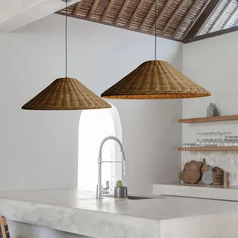 Bohemian Rattan Pendant Light Hand-Woven