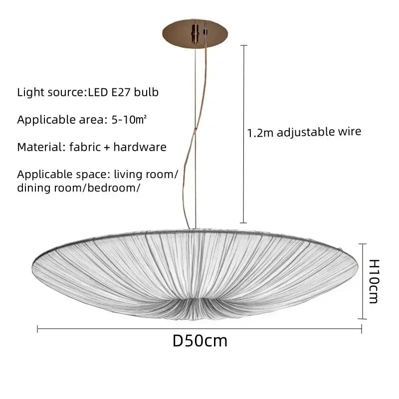 Nordic Fabric Pendant Light for Living Room