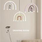Modern Arch Tube LED Chandelier in Pastel Colors for Kids Room