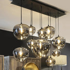 Nordic Smoke Glass Pendant Light for Dining Room