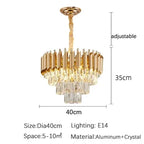 Luxury Black and Gold Tiered Crystal Chandelier for Living Room