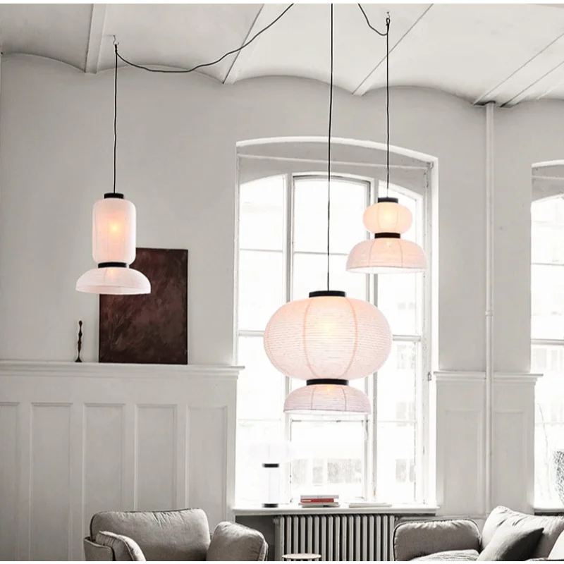 Minimalist Paper Pendant Light Japanese Lantern Design