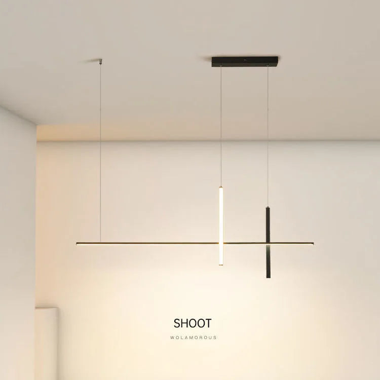 Minimalist Linear Iron Pendant Light for Dining Room