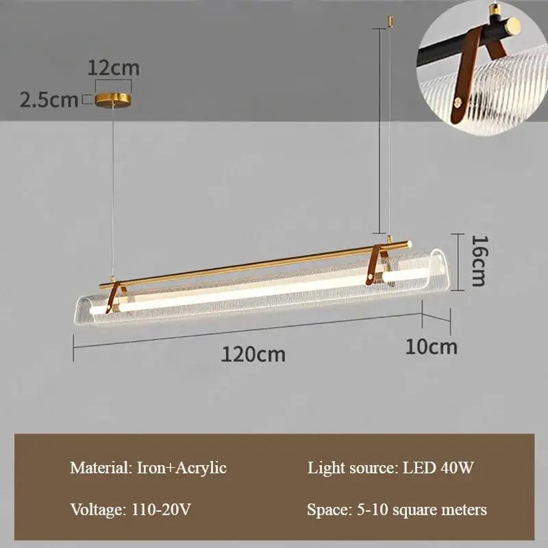 Minimalist Acrylic Glass Pendant Light for Dining