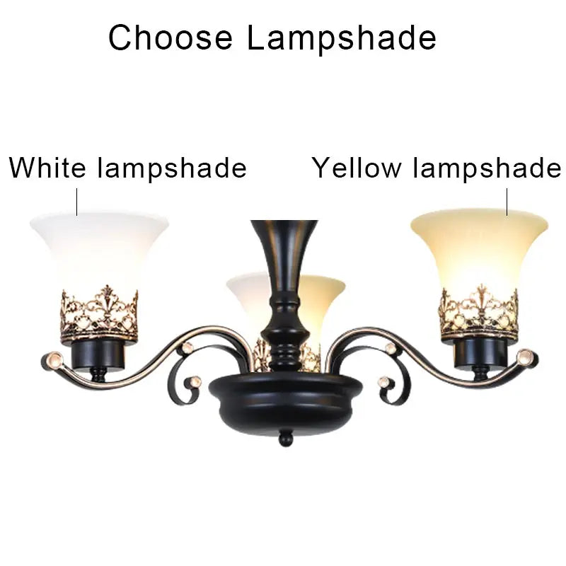 Vintage Iron Glass Pendant Chandelier Retro Loft