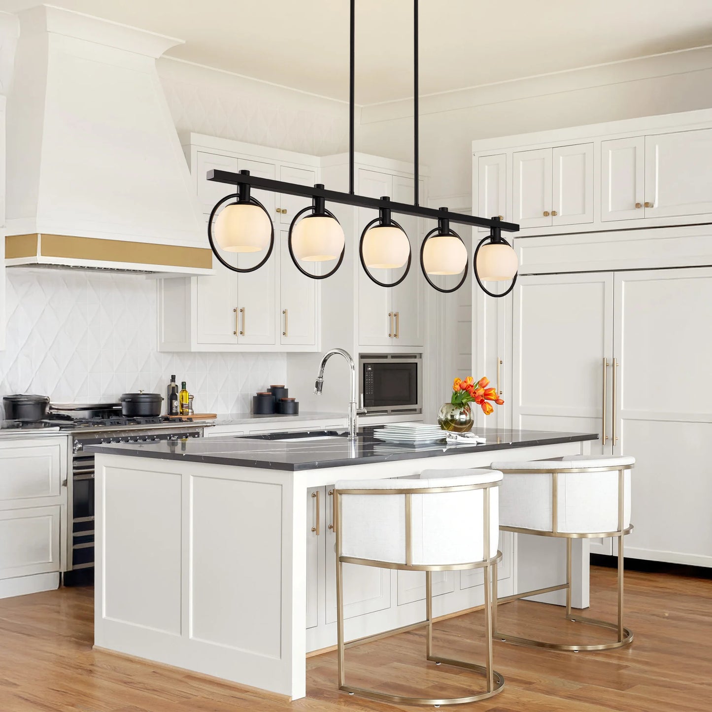 Minimalist Iron Glass Pendant Light 5-Light