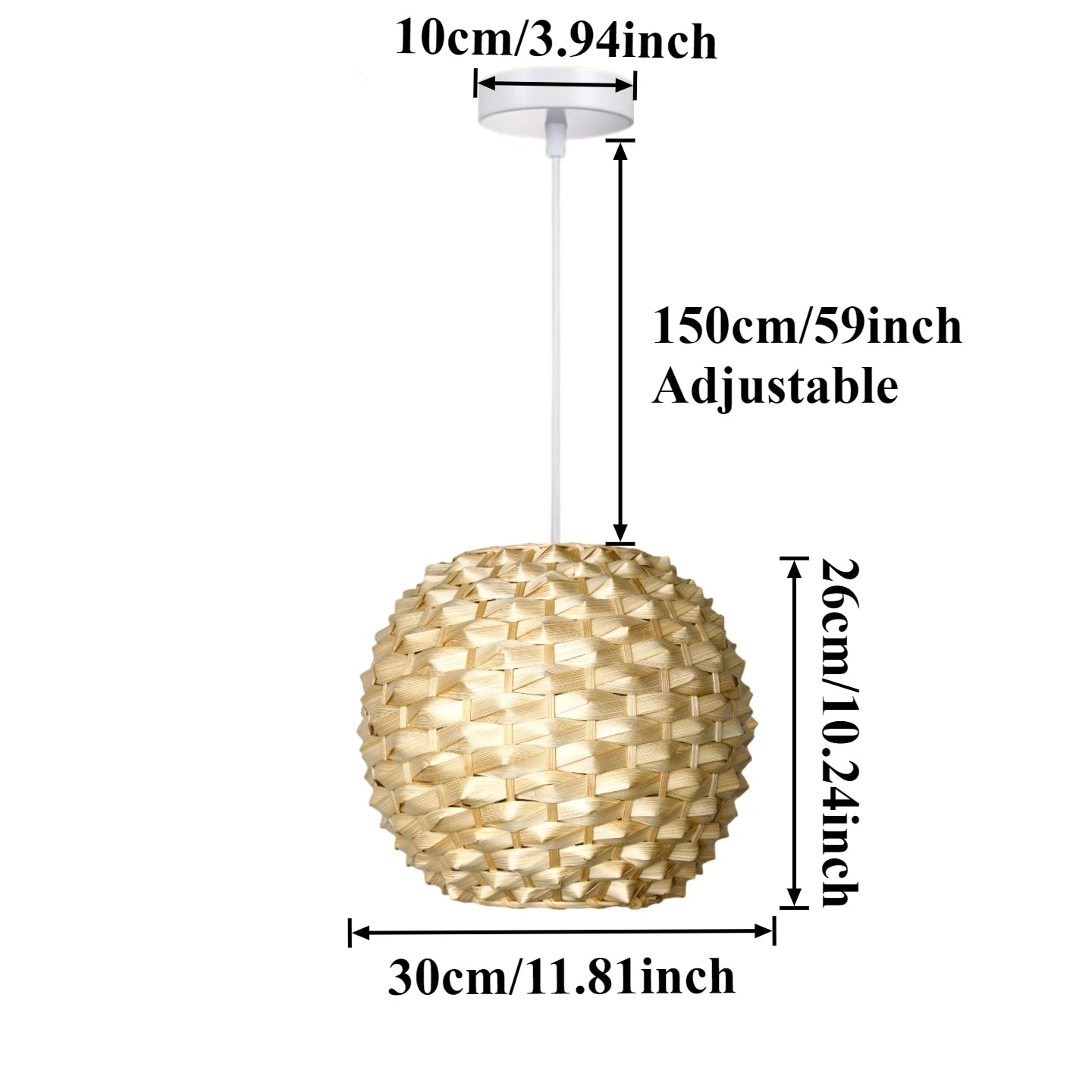 Bohemian Bamboo Rattan Pendant Light for Bedroom