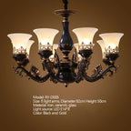Candelabro de cerámica con portalámparas E14 retro lujoso