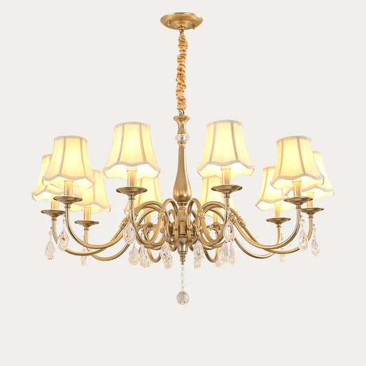 Gold Crystal Chandelier Pendant Light for Living Room