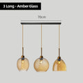 Modern Swirl Glass Pendant Light in Smoked Gray and Amber for Kitchen Island