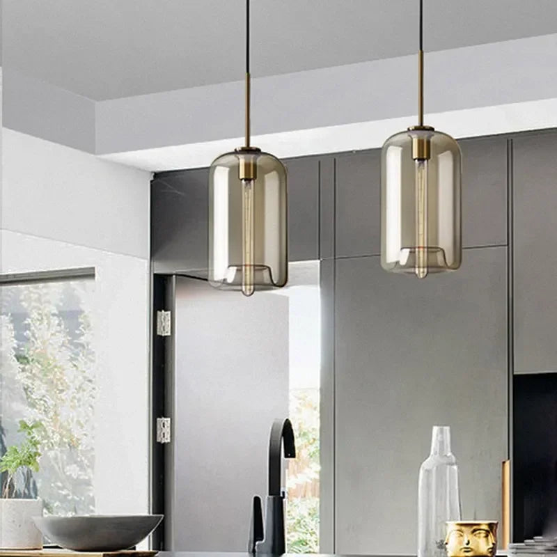 Lámpara colgante de cristal nórdica para comedor