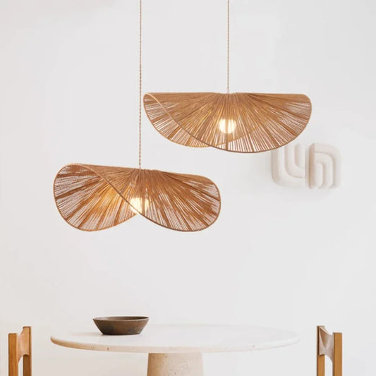 Bohemian Rattan Pendant Light for Dining Room