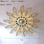 Modern Rattan Petal LED Pendant Lamp